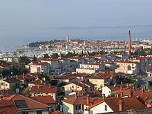 Jagodje in the front with Izola in the background