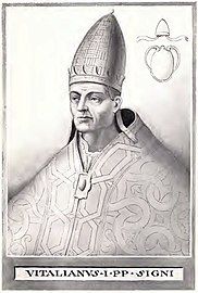 Illustration of Saint Vitalian, Pope of Rome.