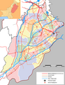 Map of Punjab, Pakistan indicating Roads, Railways & District boundaries