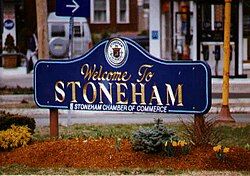 Welcome sign of Stoneham