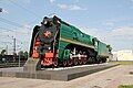 Monument-steam locomotive P36-0192, a historical object of cultural heritage.