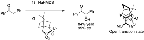 Asymmetric oxaziridine hydroxylation