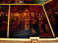 Murals at Camarin de la Virgen" (1720-1725). : Unknown master artist. A declared National Treasure, the dressing room is used to change the vestments of Virgen del Los Desamparados. The paintings may be the oldest surviving depiction of Mary & Jesus in the country