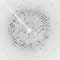 Image 18Image of X-ray diffraction pattern from a protein crystal (from Condensed matter physics)