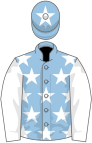 Light blue, white stars, sleeves and star on cap