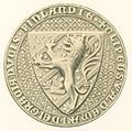 Seal of Valdemar, Duke of Finland, from the beginning of the 14th century. The seal is based on the coat of arms of the Bjälbo family.