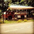 A fire truck parked at the Akosombo Fire Service Station