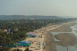 Aerial view of Arambol beach