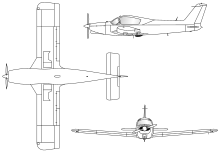 3-view line drawing of the Wassmer WA-40