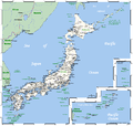 Image 35A map of Japan's major cities, main towns and selected smaller centers (from Geography of Japan)