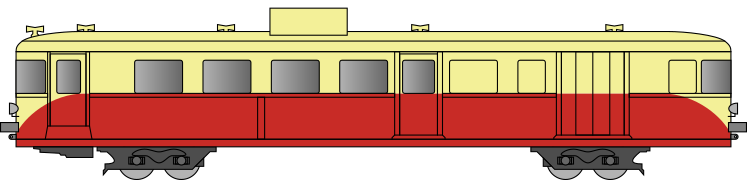 XC 11006 demotorized in red and cream livery.