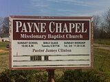 Payne Chapel M.B. Church along County Road 167 in Leflore County