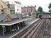 The track and platform side of Sydenham station in July 2008