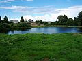 Pond behind the church