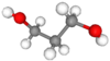 Ball and stick model of 1,3-propanediol