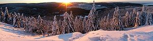 Sunrise on the mountain Ruppberg near Zella-Mehlis (Thuringian Forest, Germany)