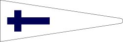 U.S. Navy church pennant, a blue cross on a white triangular pennant