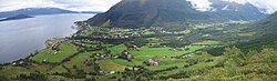 View of the village along the Vartdalsfjorden