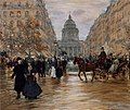 1918 painting of the Boulevard Saint-Michel and the Rue Soufflot by Jean-François Raffaëlli