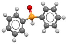 Ball-and-stick model of the diphenylphosphine oxide molecule