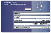 European Health Insurance Card (Slovenian version pictured)