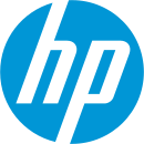 A light blue circle with the stylized italic letters "hp" on it