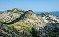 View from Sunset Peak with Mount Wolverine (upper left), Mount Tuscarora (center), and Mount Millicent (right).