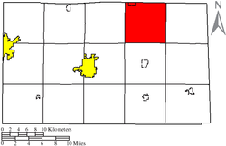 Location of Adams Township in Seneca County