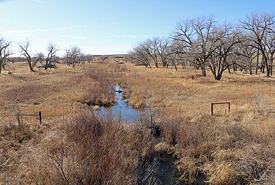 The Arikaree River at the Colorado-Kansas border is the lowest point in Colorado, and the highest state lowpoint in the United States.