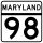 Maryland Route 98 marker