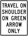 R3-51e Travel on shoulder on green arrow only