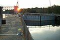 Savannah Bluff Lock and Dam; Lock structure on west bank of river looking downstream.