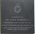 PC David Wombwell memorial plaque