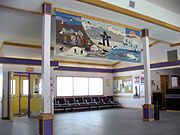 Interior of the terminal, showing the tapestry woven for the opening of the airport terminal, April 2006