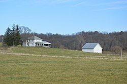 A farmstead on State Route 146 west of Cumberland