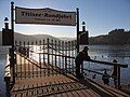 Pier for a touring boat that circles the lake. Winter scene