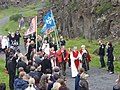 Practioners on their way to a ceremony