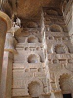 Side wall inside the chaitya at Bedse Caves