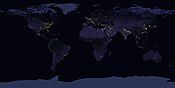 Satellite image of Earth at night