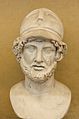 Image 14Marble bust of Pericles with a Corinthian helmet, Roman copy of a Greek original, Museo Chiaramonti, Vatican Museums; Pericles was a key populist political figure in the development of the radical Athenian democracy. (from Ancient Greece)