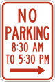 R7-2a No parking (times) (alternative)