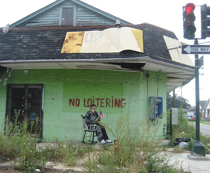 File:No Loitering Banksy.jpg