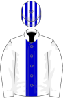 White, blue stripe, striped cap