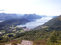 View of Sjøholt, looking west