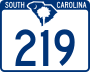 South Carolina Highway 219 marker