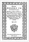 Title page Certaine Errors in Navigation