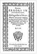 Title page Certaine Errors in Navigation