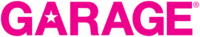 The Garage logo is the word garage in uppercase hot pink font with a five-pointed star in the negative space in the first A.