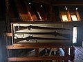 Some guns from the 1800s, originally owned by Hudson's Bay employees, on the second floor of the Bastion.