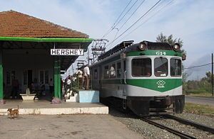 A train of the Hershey Electric Railway at Hershey station